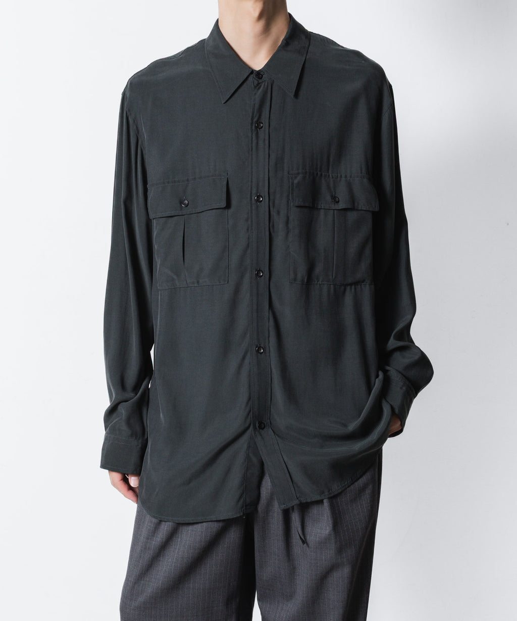 ATTACHMENT アタッチメントのCU/RY FIBRIL TAFFETA PATCH POCKET L/S SHIRT - D.GRAYの公式通販サイトsession福岡セレクトショップ