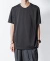 【 ATTACHMENT 】COTTON DOUBLE FACE SLIM FIT S/S TEE - D.GRAY