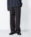 【 ATTACHMENT / EXCLUSIVE ITEM 】PE STRETCH DOUBLE CLOTH BELTED STRAIGHT TROUSERS - D.GRAY