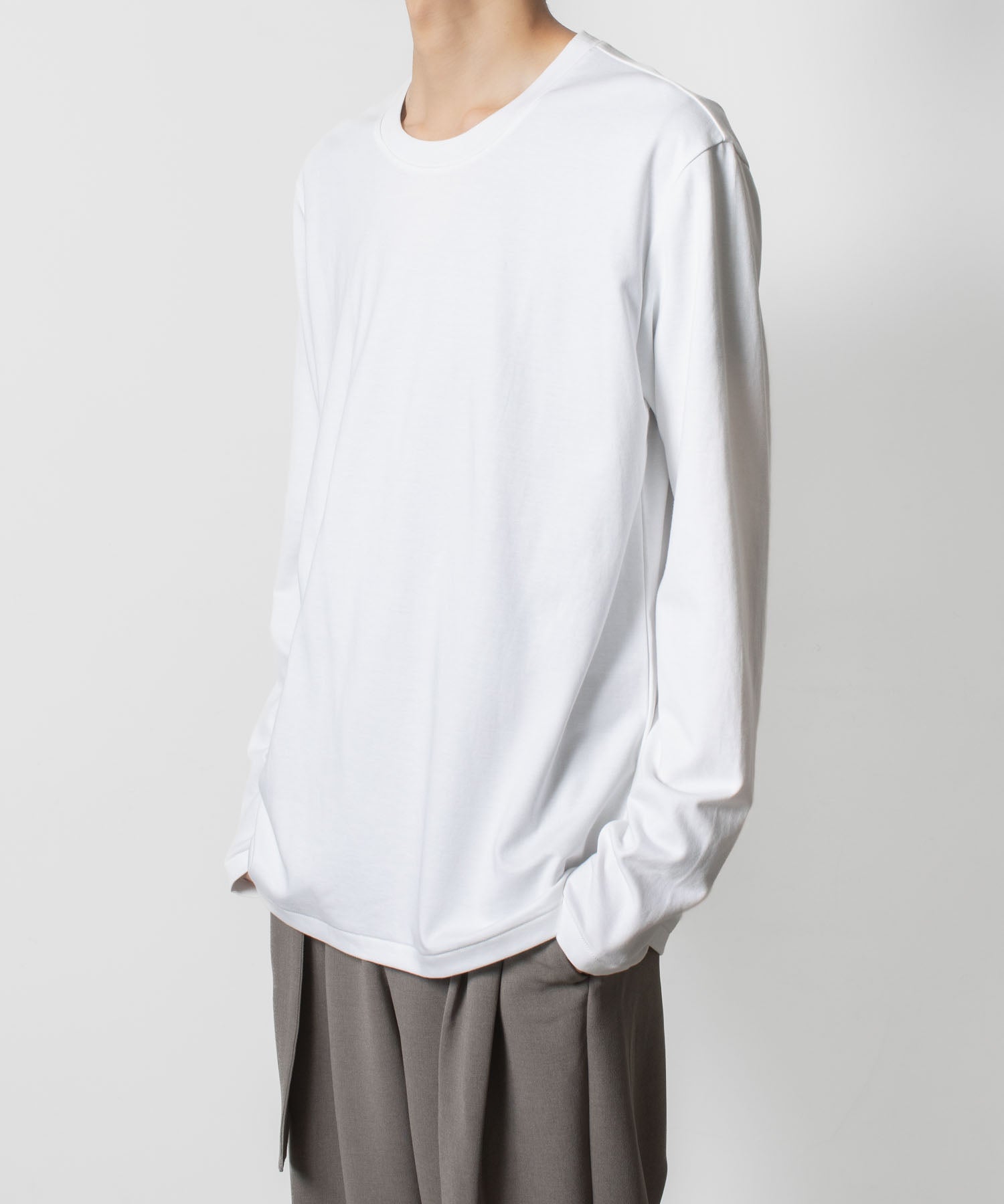 ATTACHMENT アタッチメントのCOTTON DOUBLE FACE SLIM FIT L/S TEE - WHITEの公式通販サイトsession福岡セレクトショップ