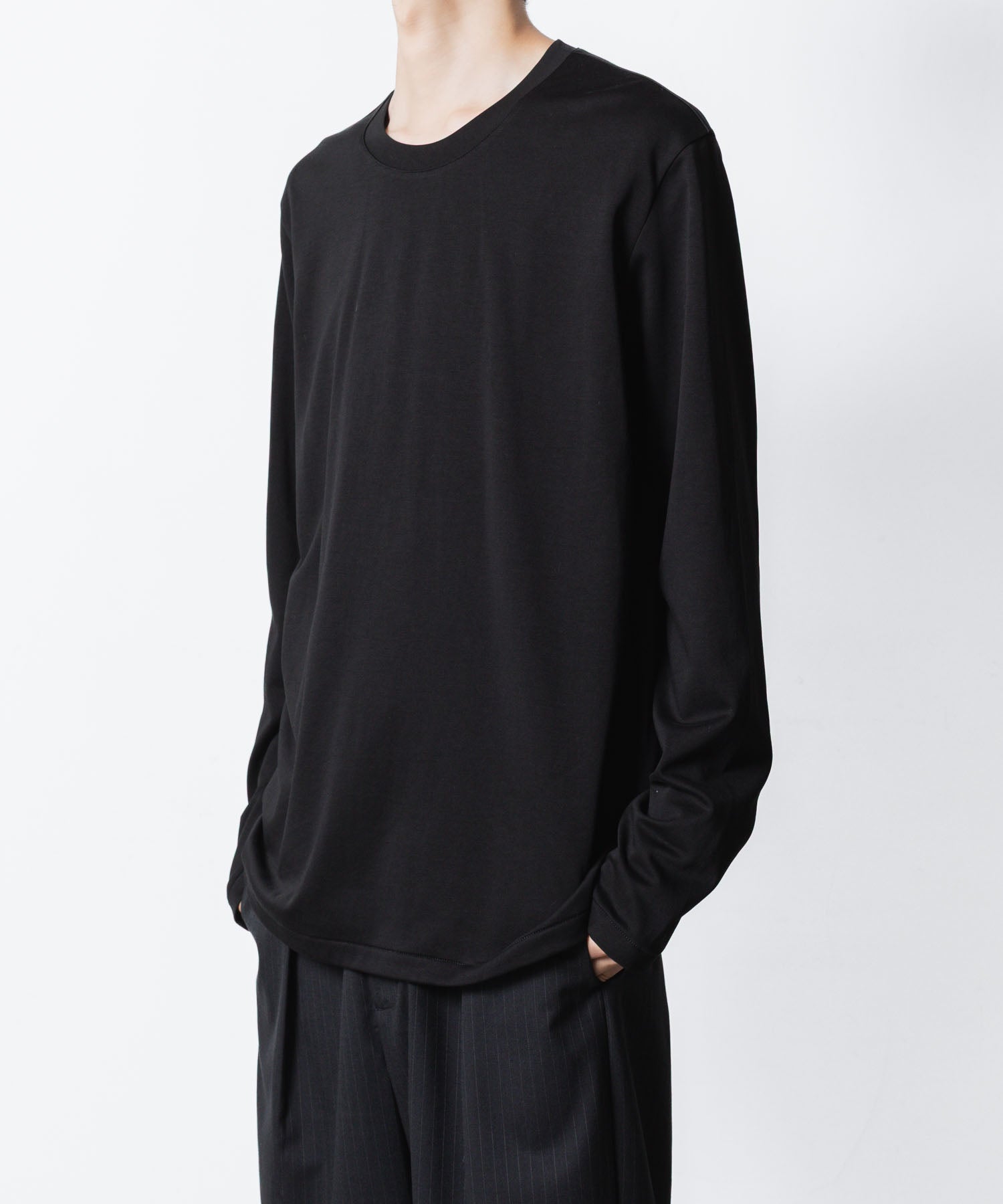 ATTACHMENT アタッチメントのCOTTON DOUBLE FACE SLIM FIT L/S TEE - BLACK公式通販サイトsession福岡セレクトショップ