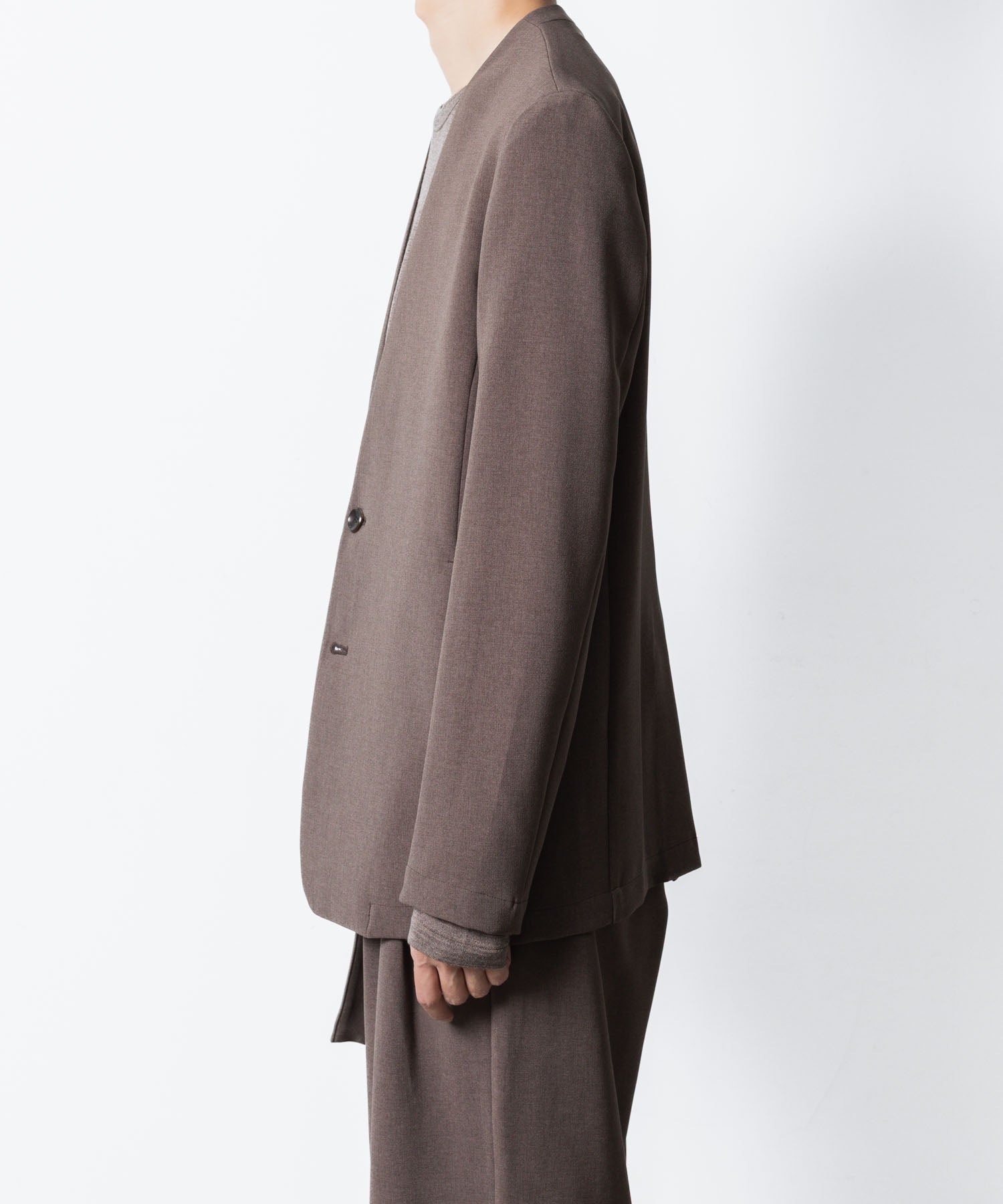 ATTACHMENT アタッチメントのPE STRETCH DOUBLE CLOTH COLLARLESS JKT - D.KH GRAYの公式通販サイトsession福岡セレクトショップ