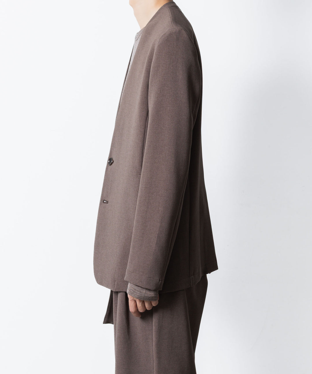 ATTACHMENT アタッチメントのPE STRETCH DOUBLE CLOTH COLLARLESS JKT - D.KH GRAYの公式通販サイトsession福岡セレクトショップ