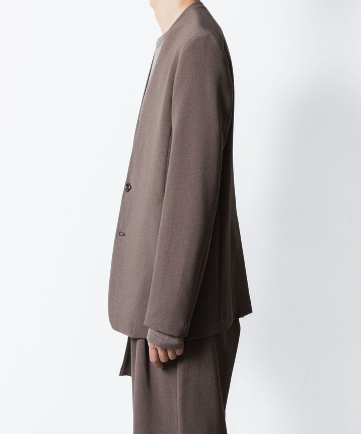 ATTACHMENT アタッチメントのPE STRETCH DOUBLE CLOTH COLLARLESS JKT - D.KH GRAYの公式通販サイトsession福岡セレクトショップ