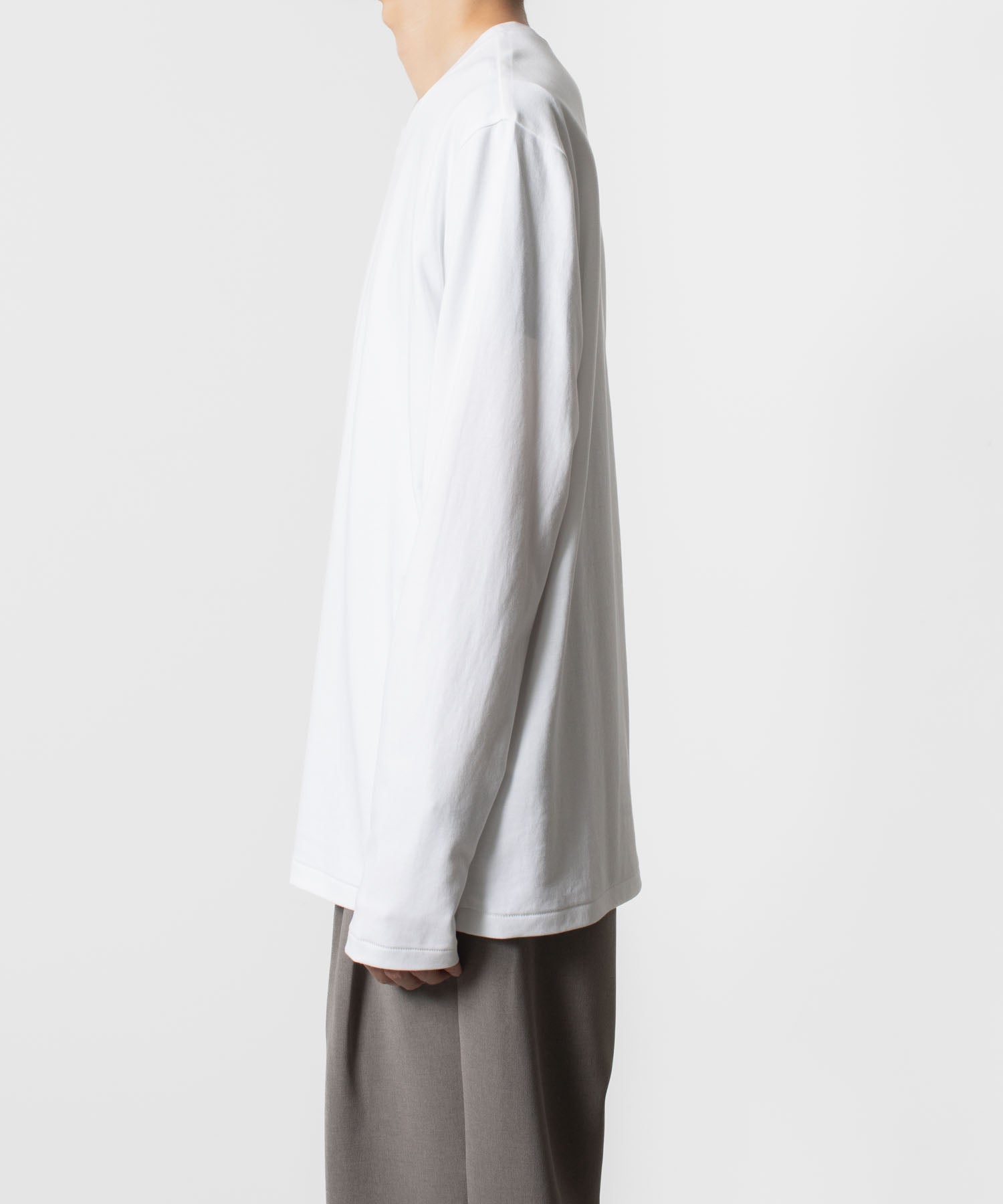 ATTACHMENT アタッチメントのCOTTON DOUBLE FACE SLIM FIT L/S TEE - WHITEの公式通販サイトsession福岡セレクトショップ
