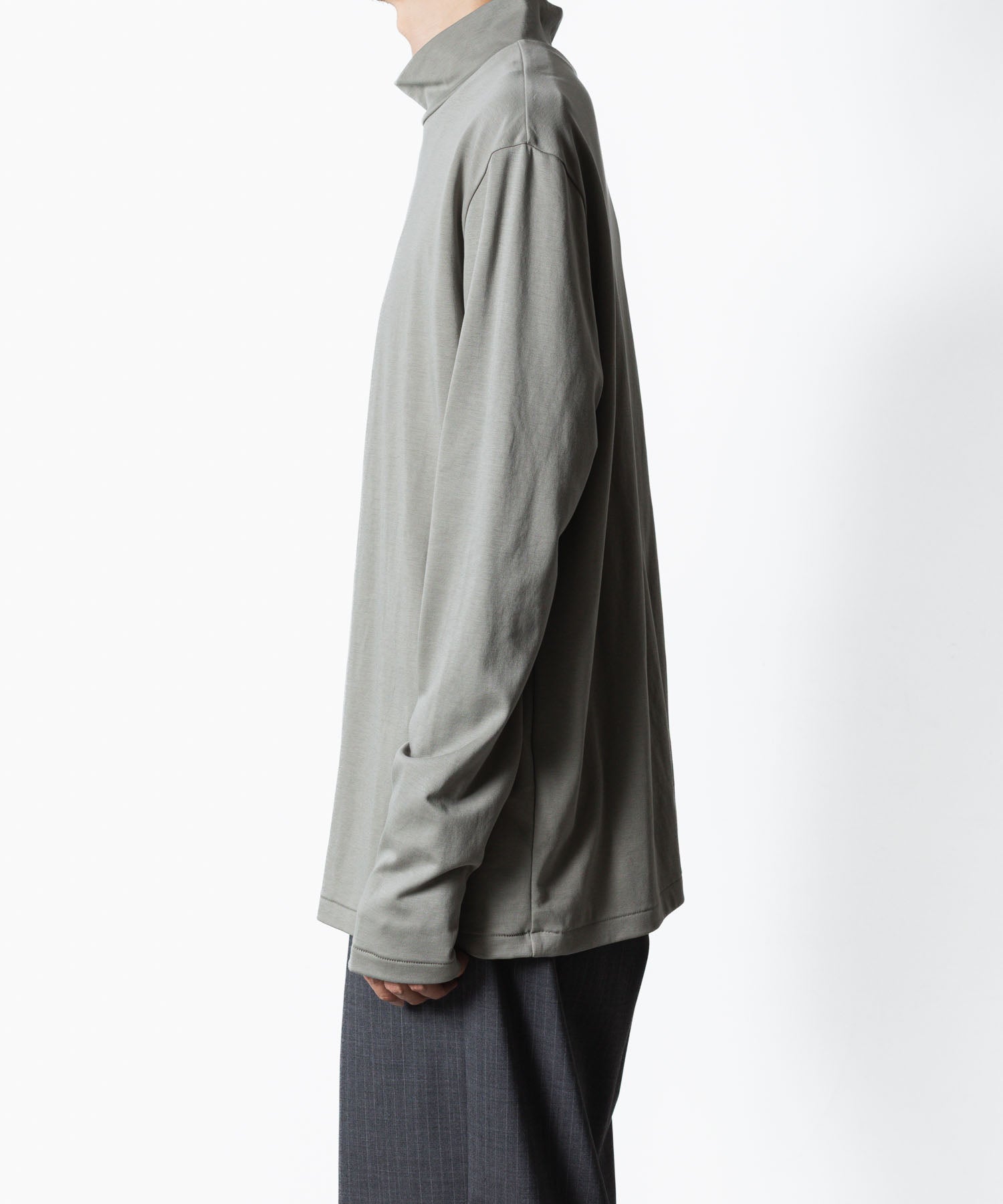 ATTACHMENT アタッチメントのCOTTON DOUBLE FACE SLIM FIT HIGHNECK L/S TEE - L.KH GRAYの公式通販サイトsession福岡セレクトショップ