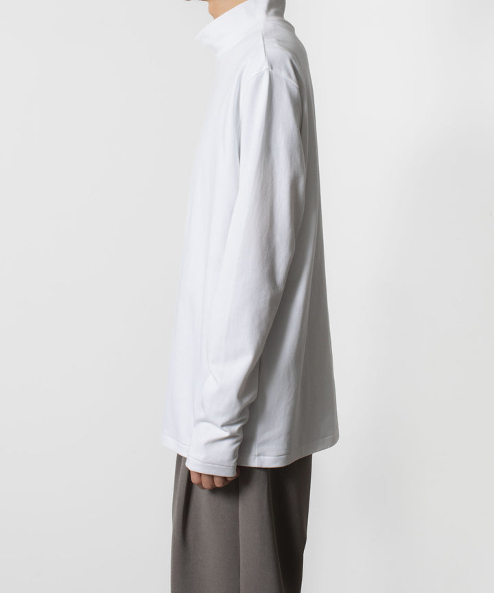 ATTACHMENT アタッチメントのCOTTON DOUBLE FACE SLIM FIT HIGHNECK L/S TEE - WHITEの公式通販サイトsession福岡セレクトショップ