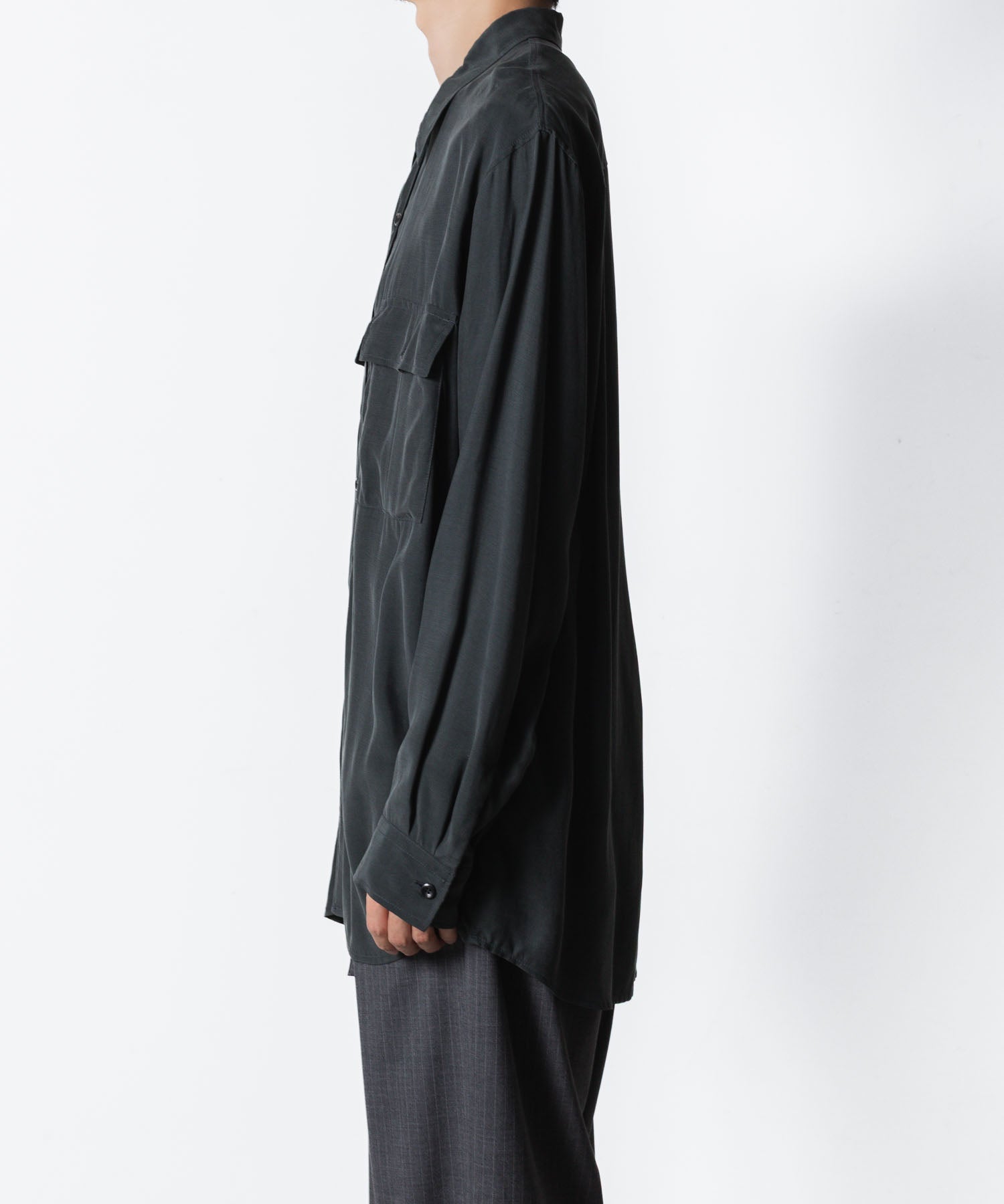 ATTACHMENT アタッチメントのCU/RY FIBRIL TAFFETA PATCH POCKET L/S SHIRT - D.GRAYの公式通販サイトsession福岡セレクトショップ