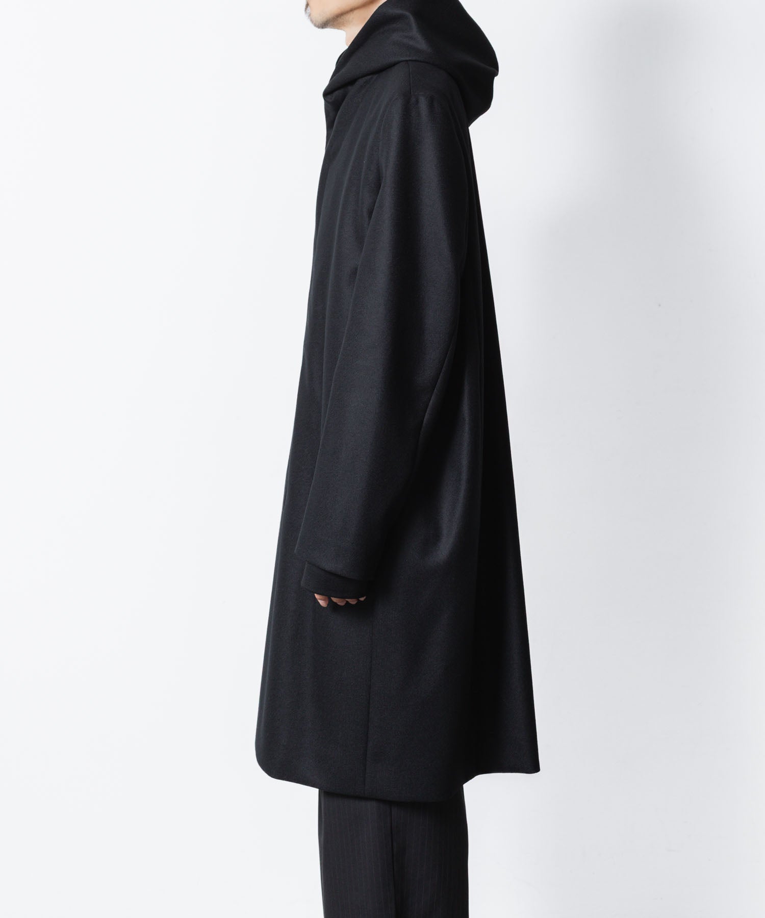 ATTACHMENT / EXCLUSIVE ITEMアタッチメントの2/90 SUPER120S MALTON ZIPUP HOODED COAT - BLACKの公式通販サイトsession福岡セレクトショップ