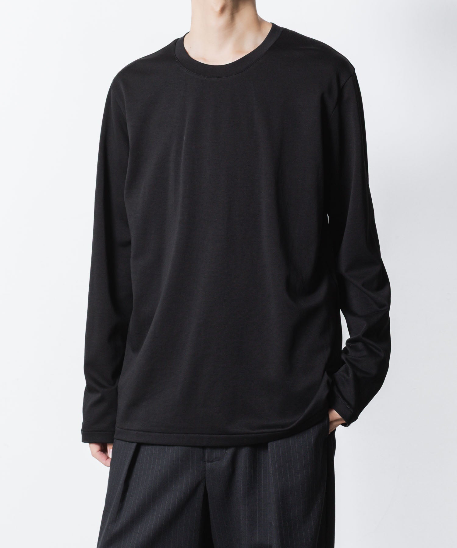 ATTACHMENT アタッチメントのCOTTON DOUBLE FACE SLIM FIT L/S TEE - BLACK公式通販サイトsession福岡セレクトショップ