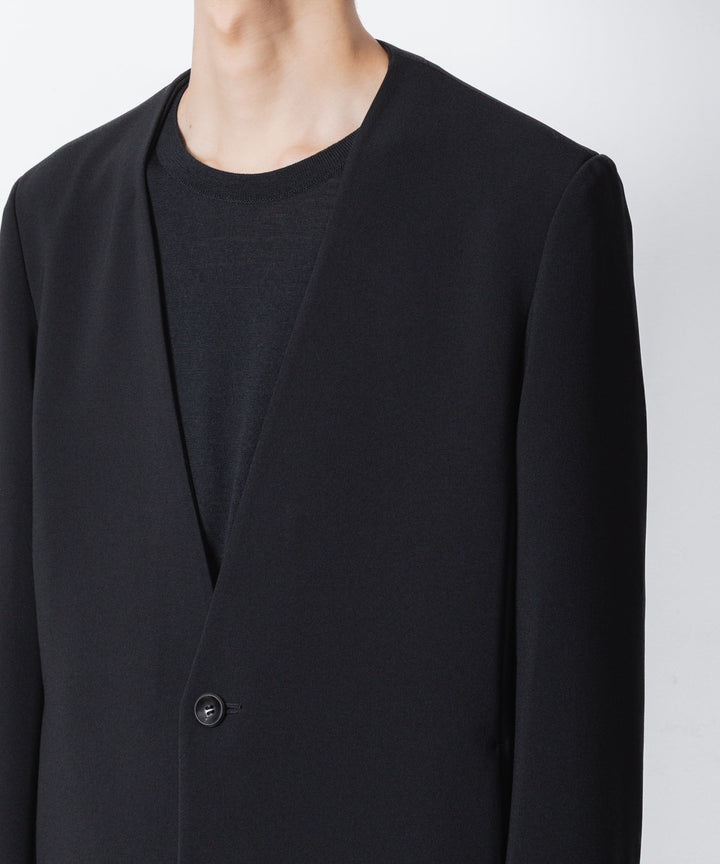 ATTACHMENT アタッチメントのPE STRETCH DOUBLE CLOTH COLLARLESS JKT - BLACKの公式通販サイトsession福岡セレクトショップ