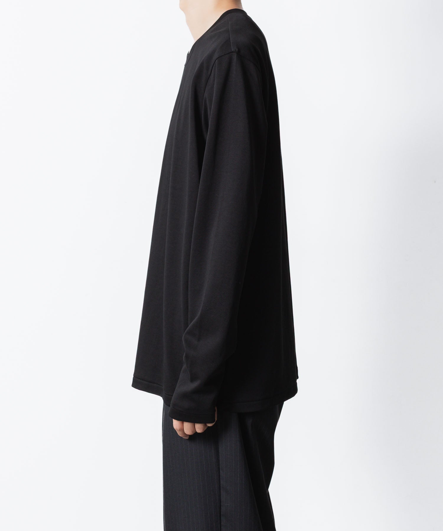 ATTACHMENT アタッチメントのCOTTON DOUBLE FACE SLIM FIT L/S TEE - BLACK公式通販サイトsession福岡セレクトショップ