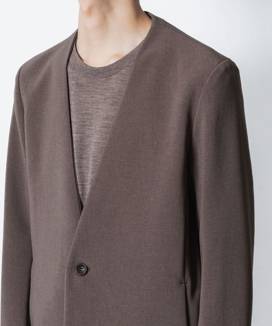 ATTACHMENT アタッチメントのPE STRETCH DOUBLE CLOTH COLLARLESS JKT - D.KH GRAYの公式通販サイトsession福岡セレクトショップ