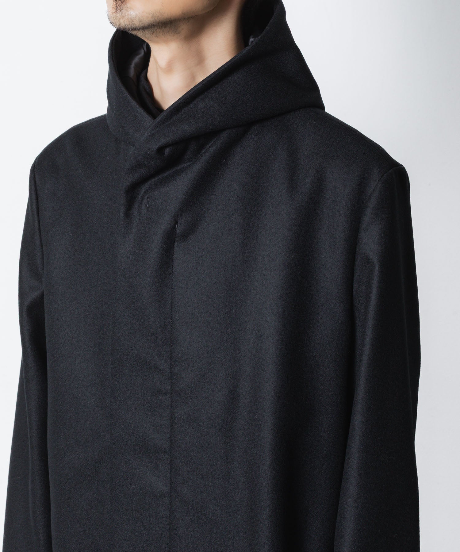 ATTACHMENT / EXCLUSIVE ITEMアタッチメントの2/90 SUPER120S MALTON ZIPUP HOODED COAT - BLACKの公式通販サイトsession福岡セレクトショップ
