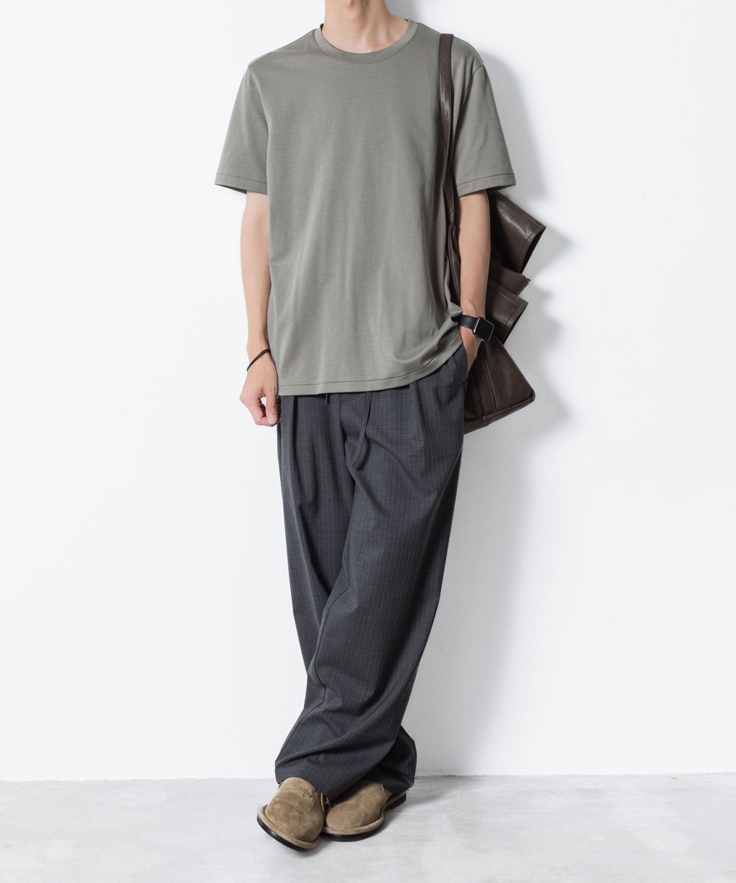 ATTACHMENT アタッチメントのCOTTON DOUBLE FACE SLIM FIT S/S TEE - L.KH GRAYの公式通販サイトsession福岡セレクトショップ