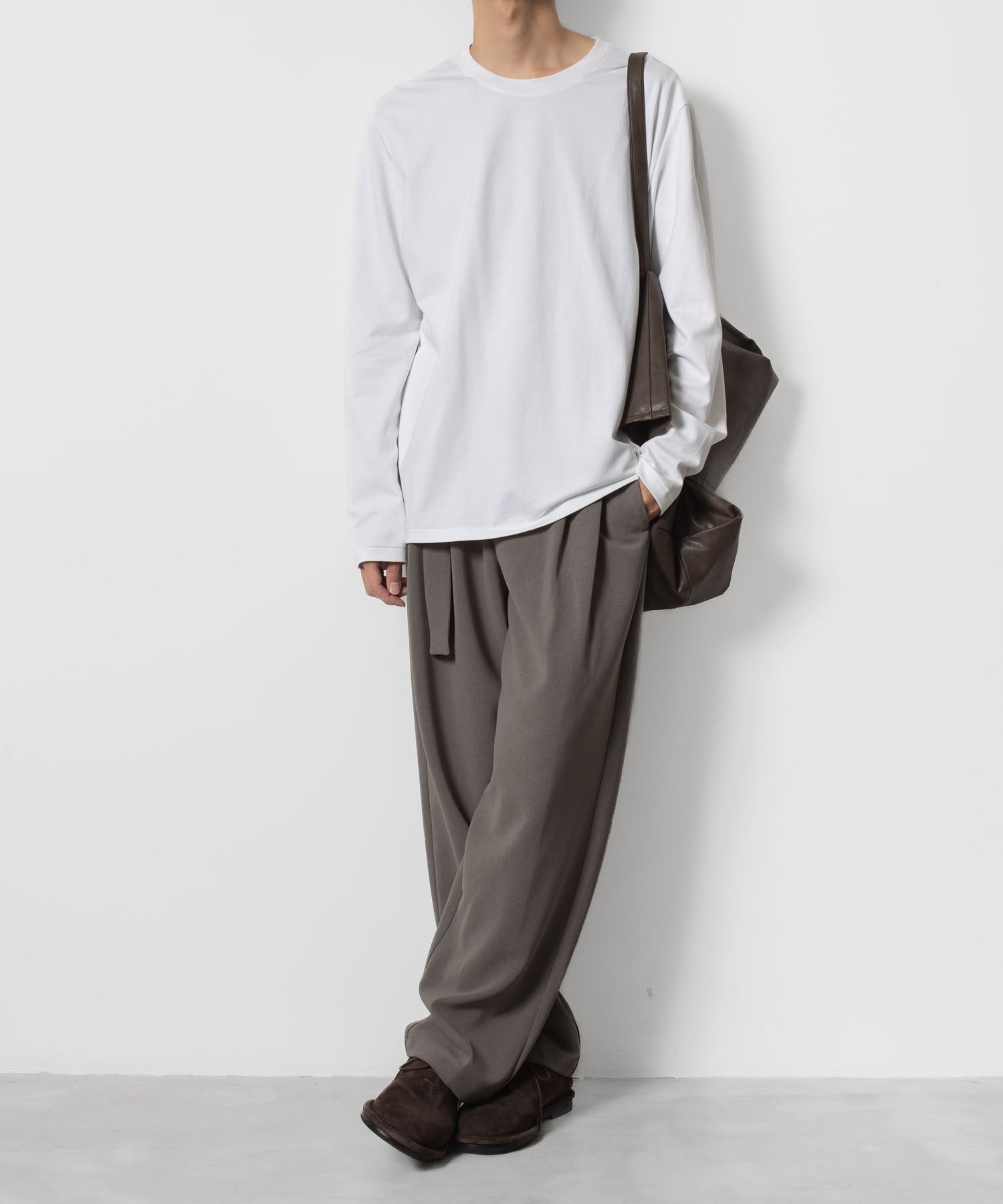 ATTACHMENT アタッチメントのCOTTON DOUBLE FACE SLIM FIT L/S TEE - WHITEの公式通販サイトsession福岡セレクトショップ
