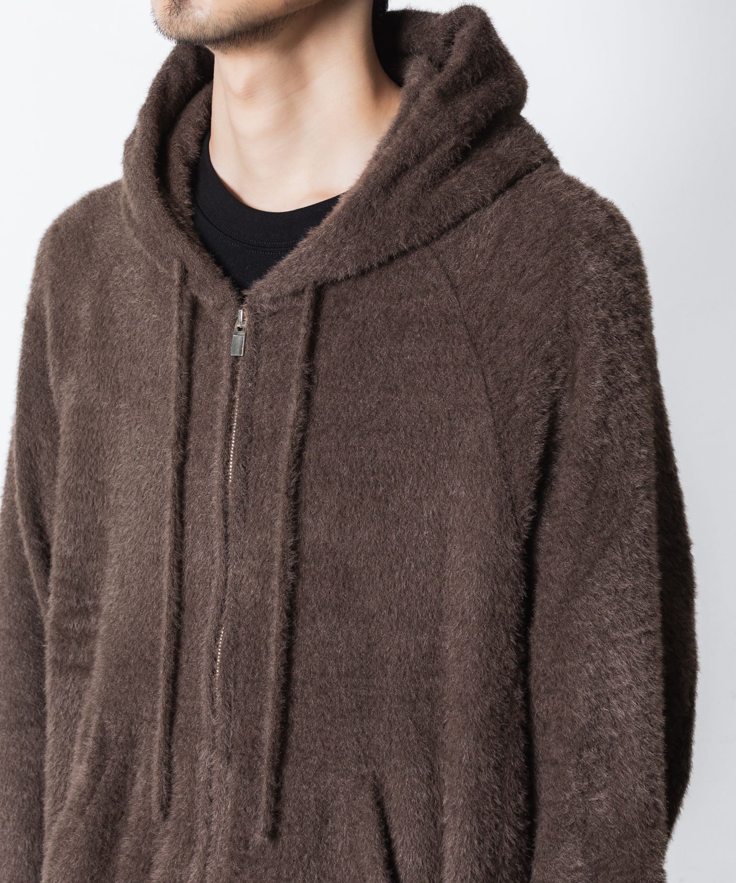 VEIN ヴェインのMALL YARN JERSEY ZIP UP HOODIE - BROWNの公式通販サイトsession福岡セレクトショップ
