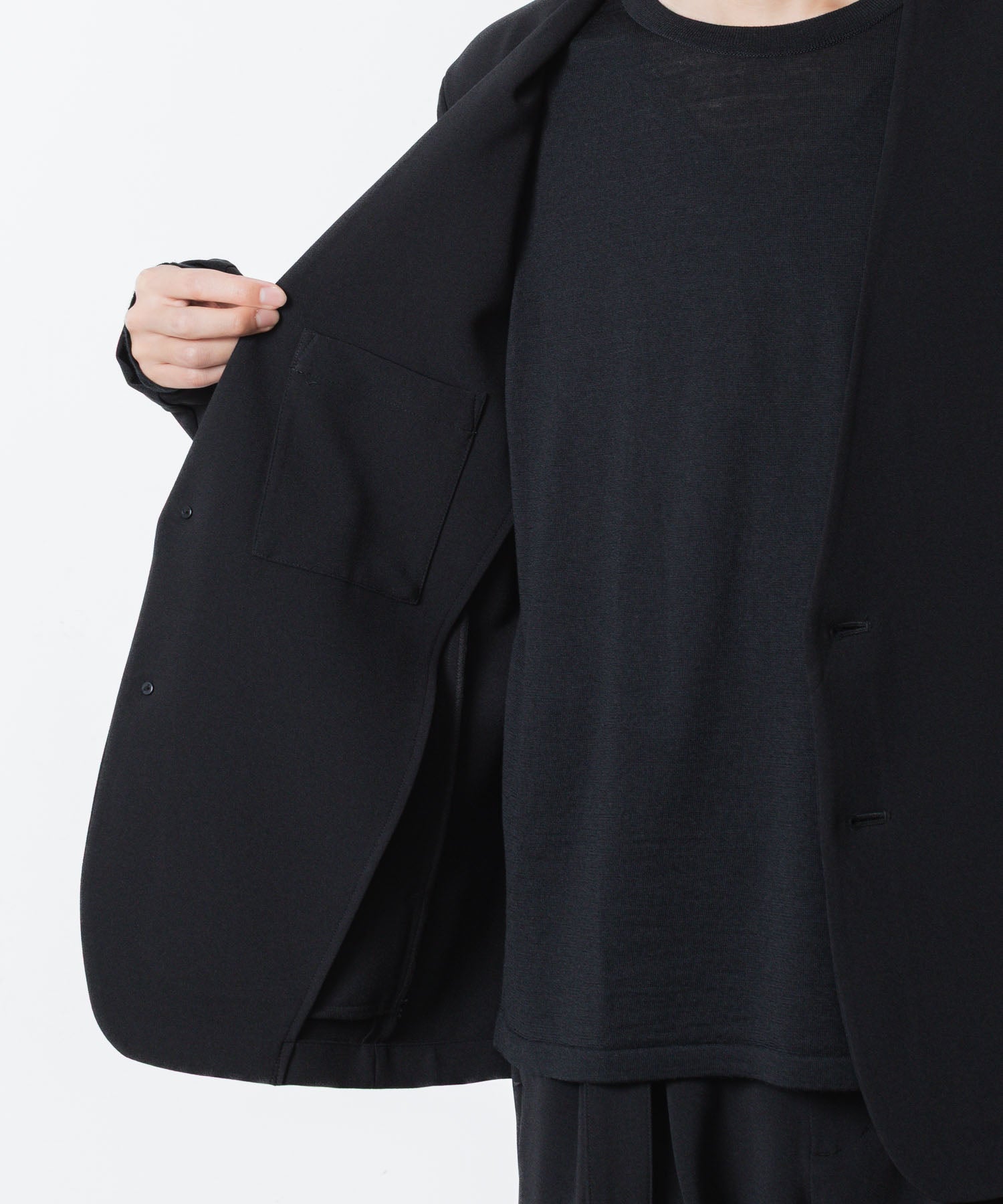 ATTACHMENT アタッチメントのPE STRETCH DOUBLE CLOTH COLLARLESS JKT - BLACKの公式通販サイトsession福岡セレクトショップ