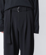 画像をギャラリービューアに読み込む, ATTACHMENT アタッチメントのPE STRETCH DOUBLE CLOTH BELTED WIDE TAPERD TROUSERS - BLACKの公式通販サイトsession福岡セレクトショップ
