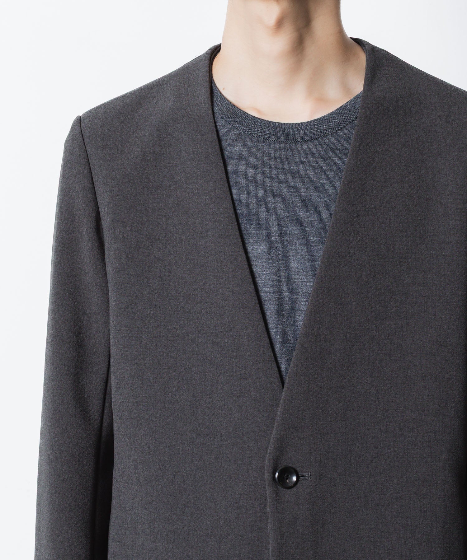 ATTACHMENT アタッチメントのPE STRETCH DOUBLE CLOTH COLLARLESS JKT - X.GRAYの公式通販サイトsession福岡セレクトショップ
