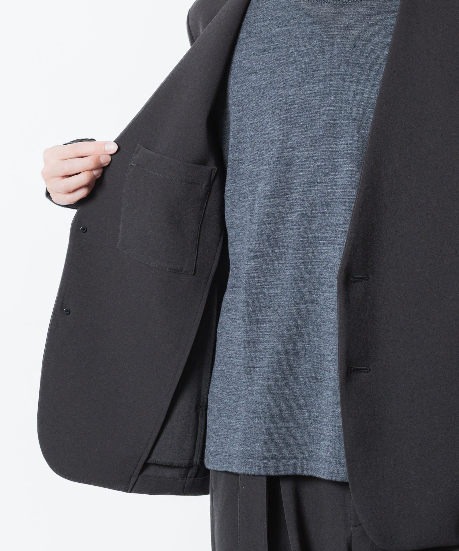 ATTACHMENT アタッチメントのPE STRETCH DOUBLE CLOTH COLLARLESS JKT - D.GRAYの公式通販サイトsession福岡セレクトショップ
