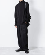 画像をギャラリービューアに読み込む, ATTACHMENT アタッチメントのCOTTON DOUBLE FACE SLIM FIT HIGHNECK L/S TEE - BLACKの公式通販サイトsession福岡セレクトショップ
