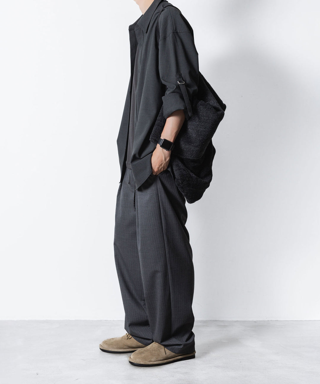 ATTACHMENT アタッチメントのCOTTON DOUBLE FACE SLIM FIT S/S TEE - D.GRAYの公式通販サイトsession福岡セレクトショップ