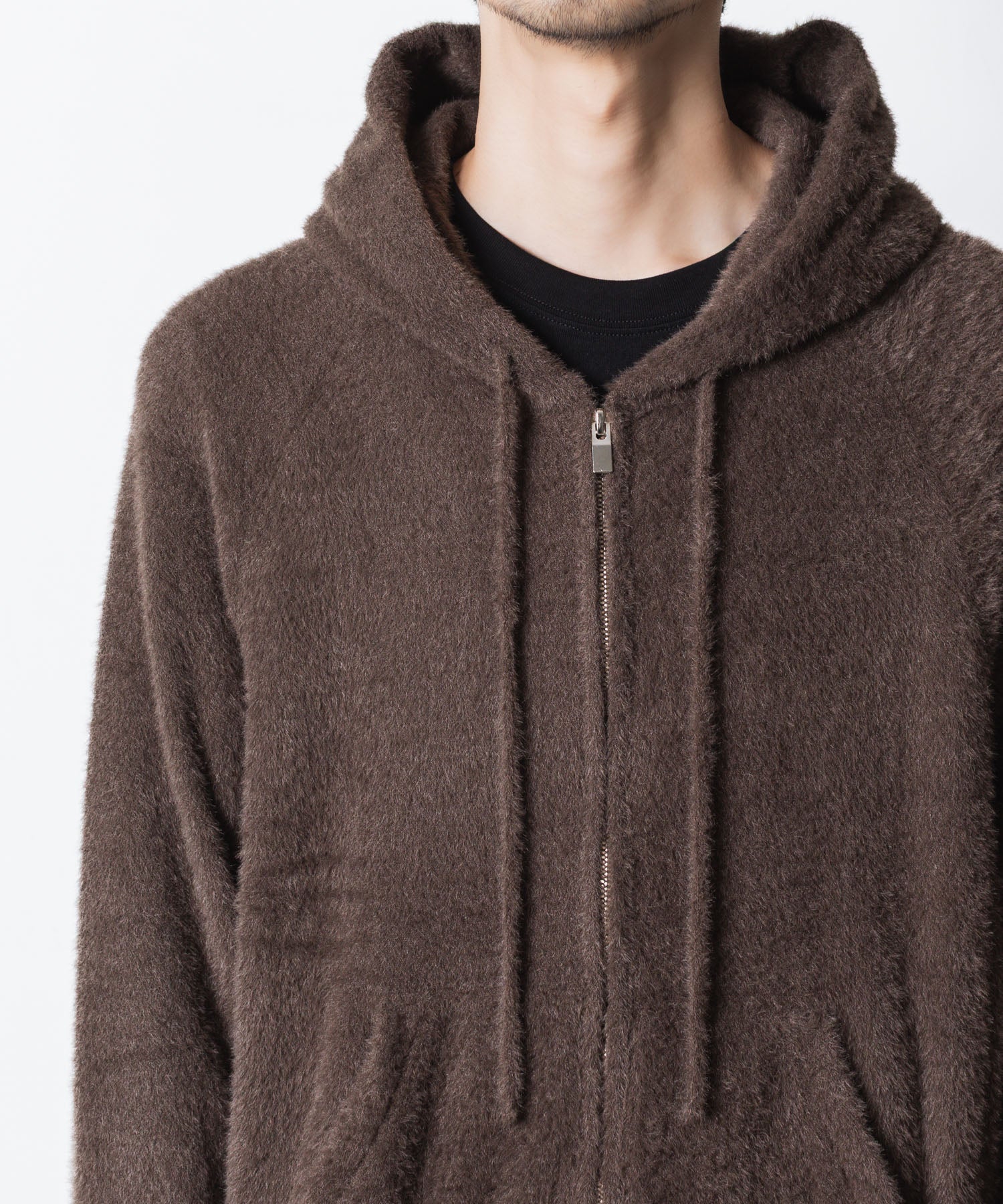 VEIN ヴェインのMALL YARN JERSEY ZIP UP HOODIE - BROWNの公式通販サイトsession福岡セレクトショップ