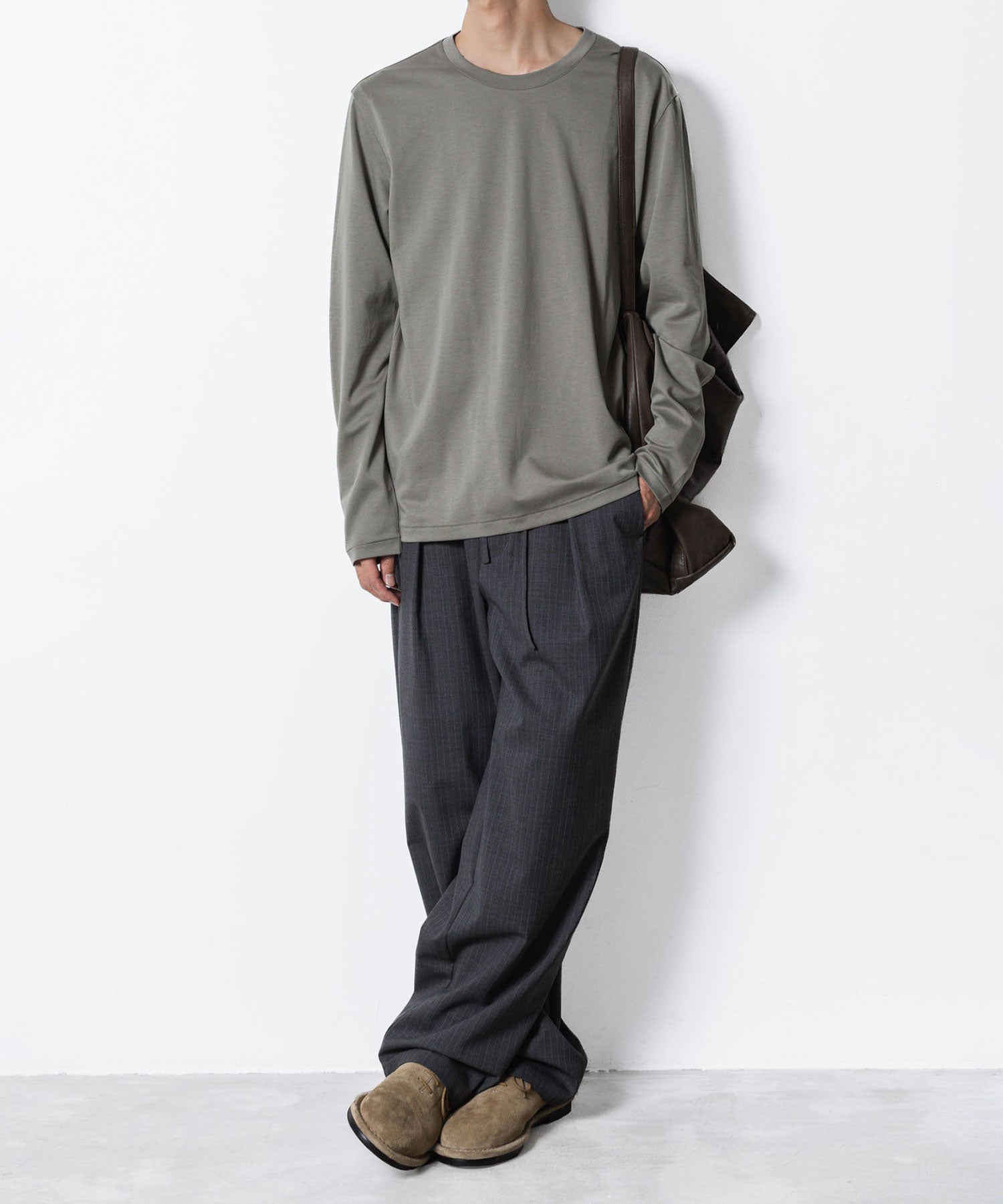 ATTACHMENT アタッチメントのCOTTON DOUBLE FACE SLIM FIT L/S TEE - L.KH GRAYの公式通販サイトsession福岡セレクトショップ