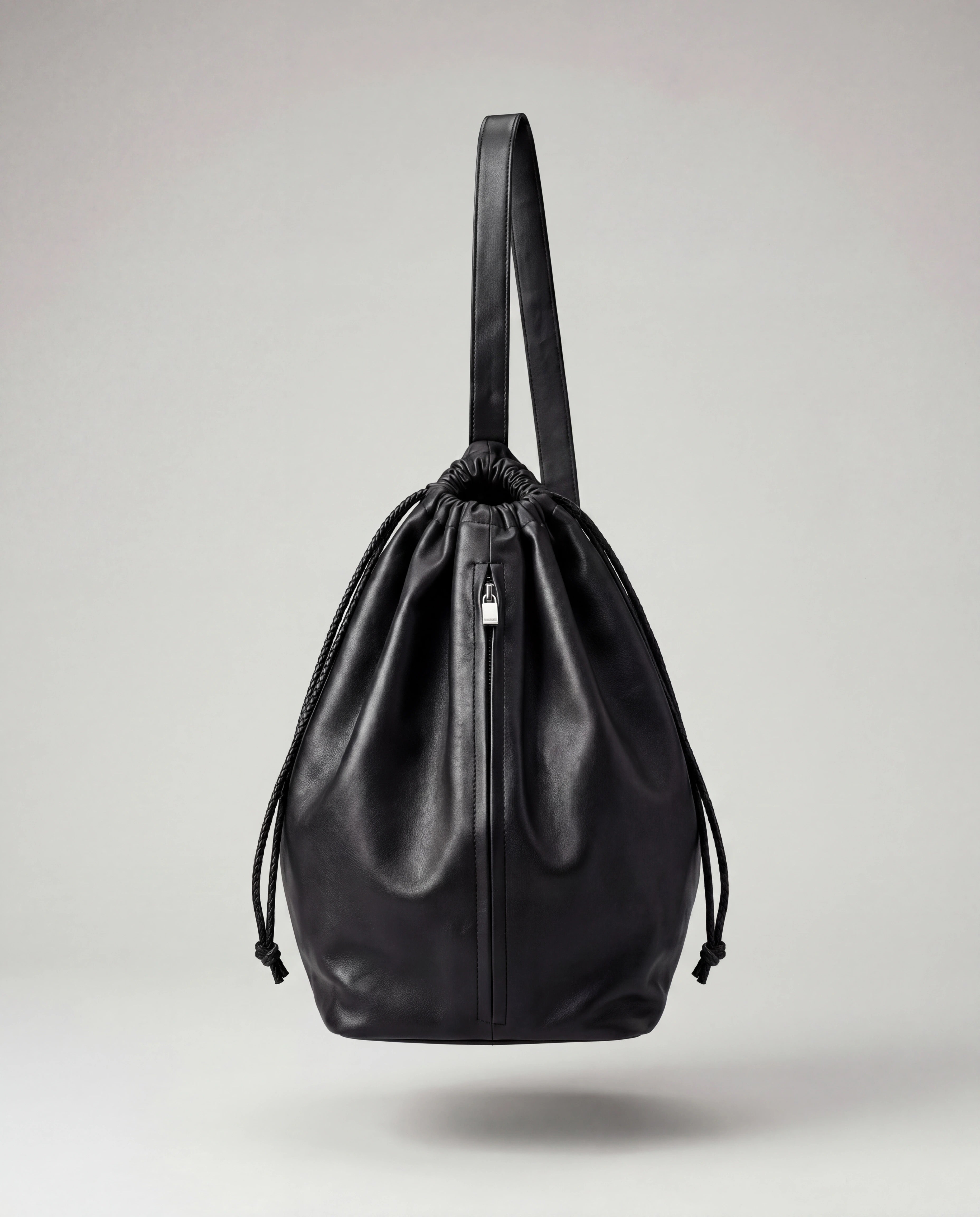 ATTACHMENT /アタッチメント】SYNTHETIC LEATHER BUCKET BAG - BLACK