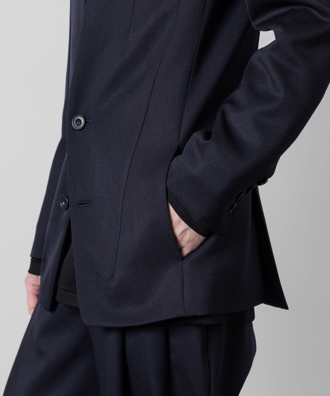 【ato】ato(アトウ)のWOOL TWILL NO COLLAR JACKET - NAVY 公式通販サイトsession福岡セレクトショップ
