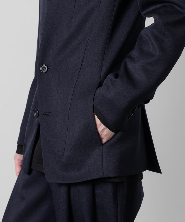 【ato】ato(アトウ)のWOOL TWILL NO COLLAR JACKET - NAVY 公式通販サイトsession福岡セレクトショップ