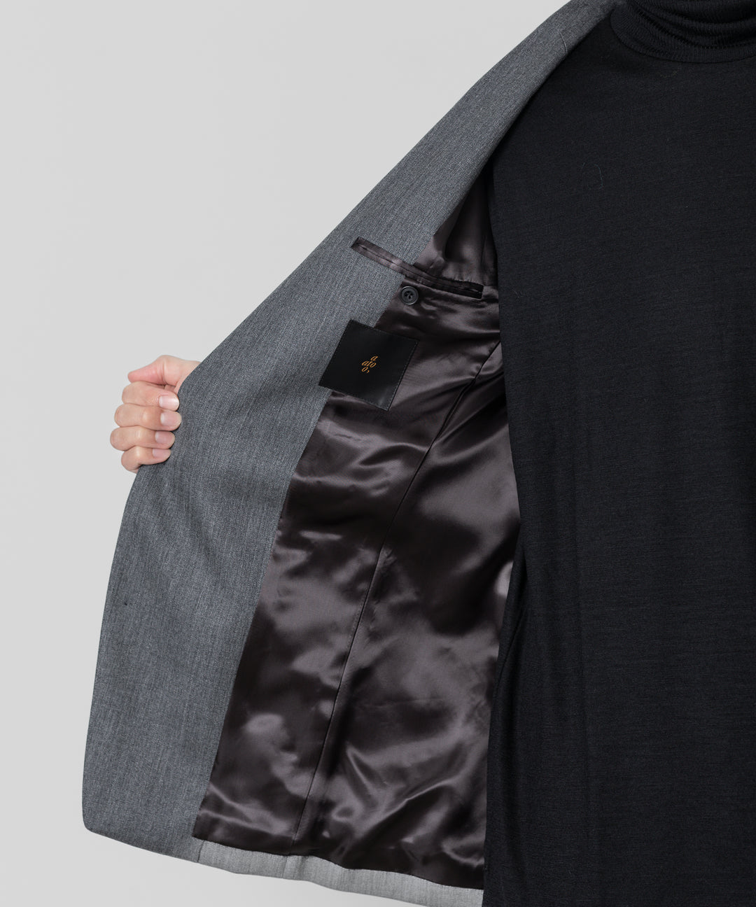 ato(アトウ)のWOOL TWILL NO COLLAR JACKETのCHARCOAL