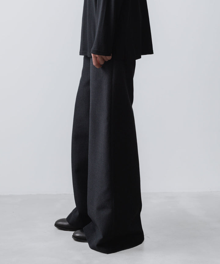 ato(アトウ)のRECYCLE POLYESTER/WOOL WIDE FLAIR PANTS - BLACKの公式通販サイトsession福岡セレクトショップ