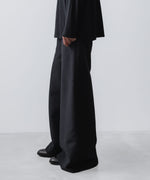 画像をギャラリービューアに読み込む, ato(アトウ)のRECYCLE POLYESTER/WOOL WIDE FLAIR PANTS - BLACKの公式通販サイトsession福岡セレクトショップ
