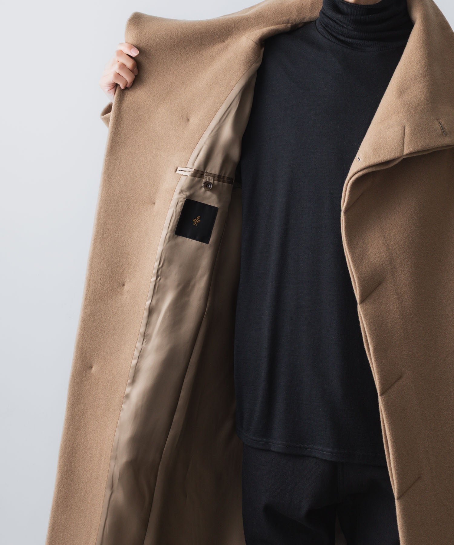 ato(アトウ)のENGLAND LAMB MELTON STAND COLLAR COAT - D.BEIGEの公式通販サイトsession福岡セレクトショップ