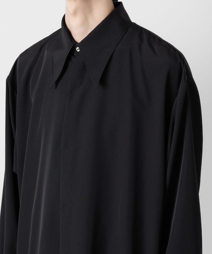 ato(アトウ)のOVERSIZED DOUBLE CUFFS SHIRT - BLACKの公式通販サイトsession福岡セレクトショップ