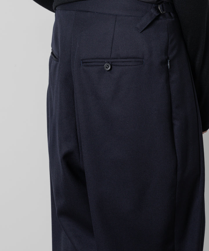 ato(アトウ)のWOOL 2TACK TAPERED PANTSのNAVY