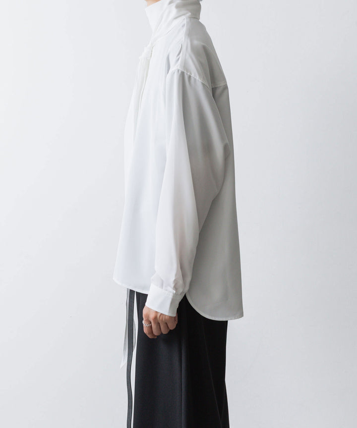 ato(アトウ)のCREPE DE CHINE  SHORT SCARF SHIRT - WHITEの公式通販サイトsession福岡セレクトショップ