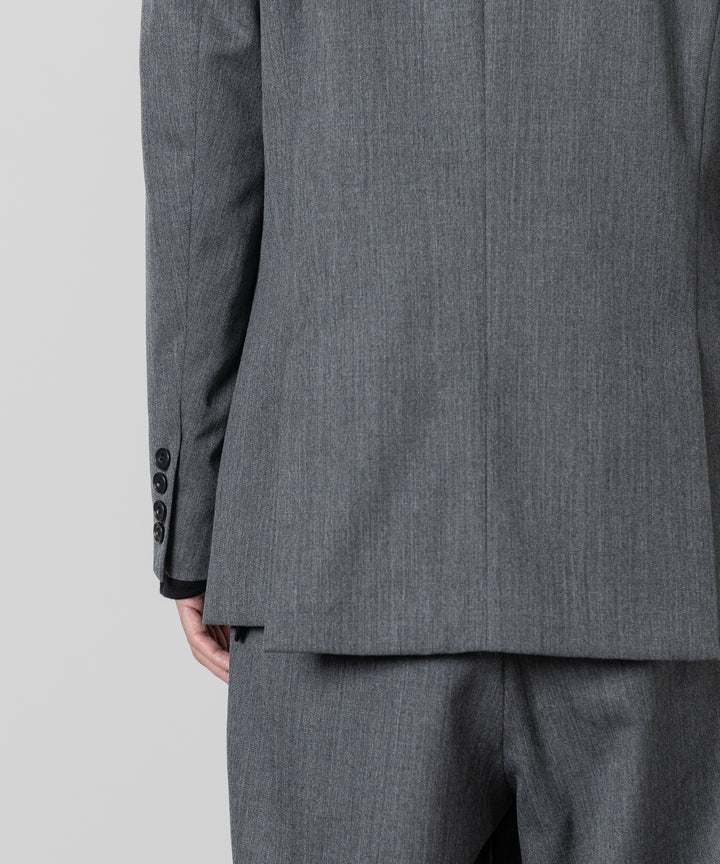 ato(アトウ)のWOOL TWILL NO COLLAR JACKETのCHARCOAL