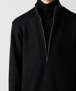 【ato】STAND COLLAR ZIP PULLOVER - BLACK