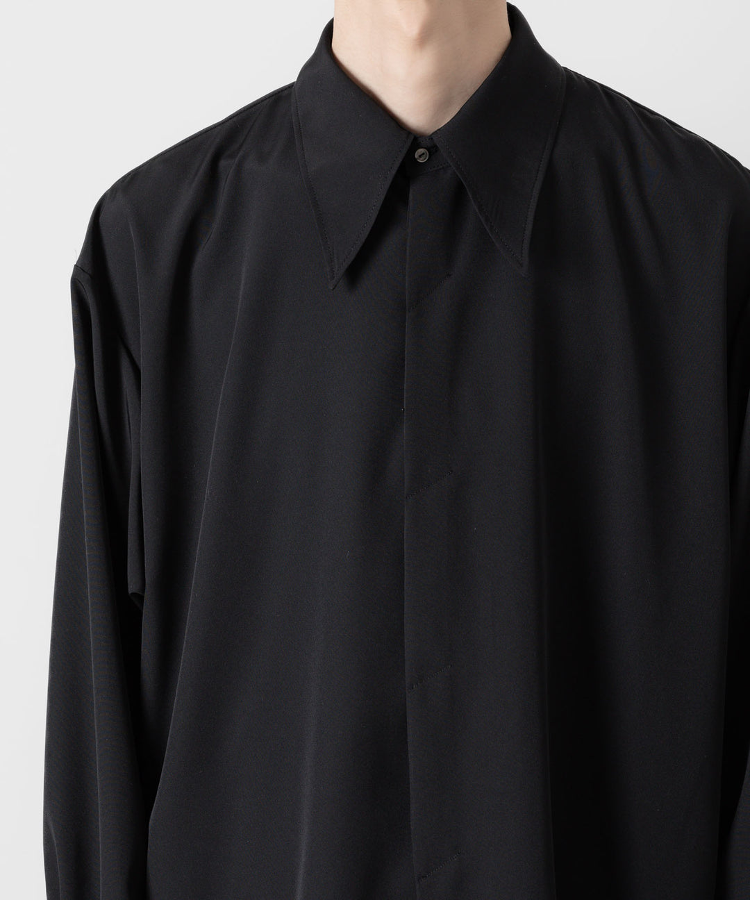 ato(アトウ)のOVERSIZED DOUBLE CUFFS SHIRT - BLACKの公式通販サイトsession福岡セレクトショップ