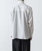 画像をギャラリービューアに読み込む, ato(アトウ)のCREPE DE CHINE  SHORT SCARF SHIRT - WHITEの公式通販サイトsession福岡セレクトショップ
