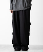 画像をギャラリービューアに読み込む, ato(アトウ)のDOUBLE POCKET WIDE PANTS - BLACKの公式通販サイトsession福岡セレクトショップ
