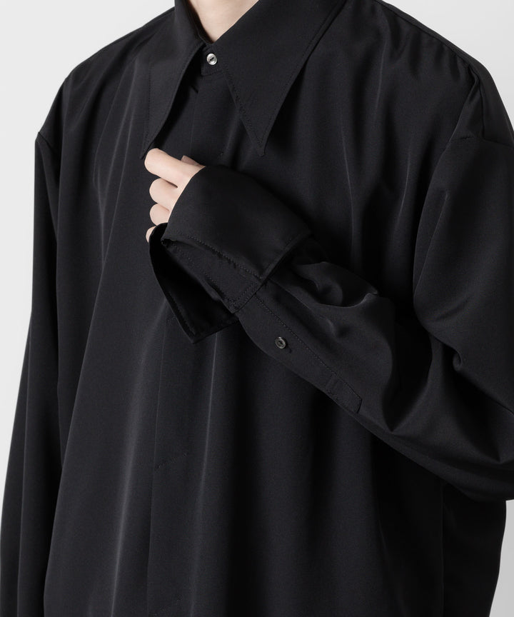 ato(アトウ)のOVERSIZED DOUBLE CUFFS SHIRT - BLACKの公式通販サイトsession福岡セレクトショップ
