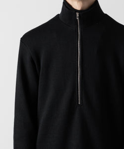 【ato】STAND COLLAR ZIP PULLOVER - BLACK