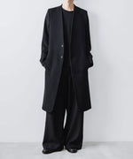 画像をギャラリービューアに読み込む, ato(アトウ)のSINGLE CHARME NO-COLLAR COAT - BLACKの公式通販サイトsession福岡セレクトショップ
