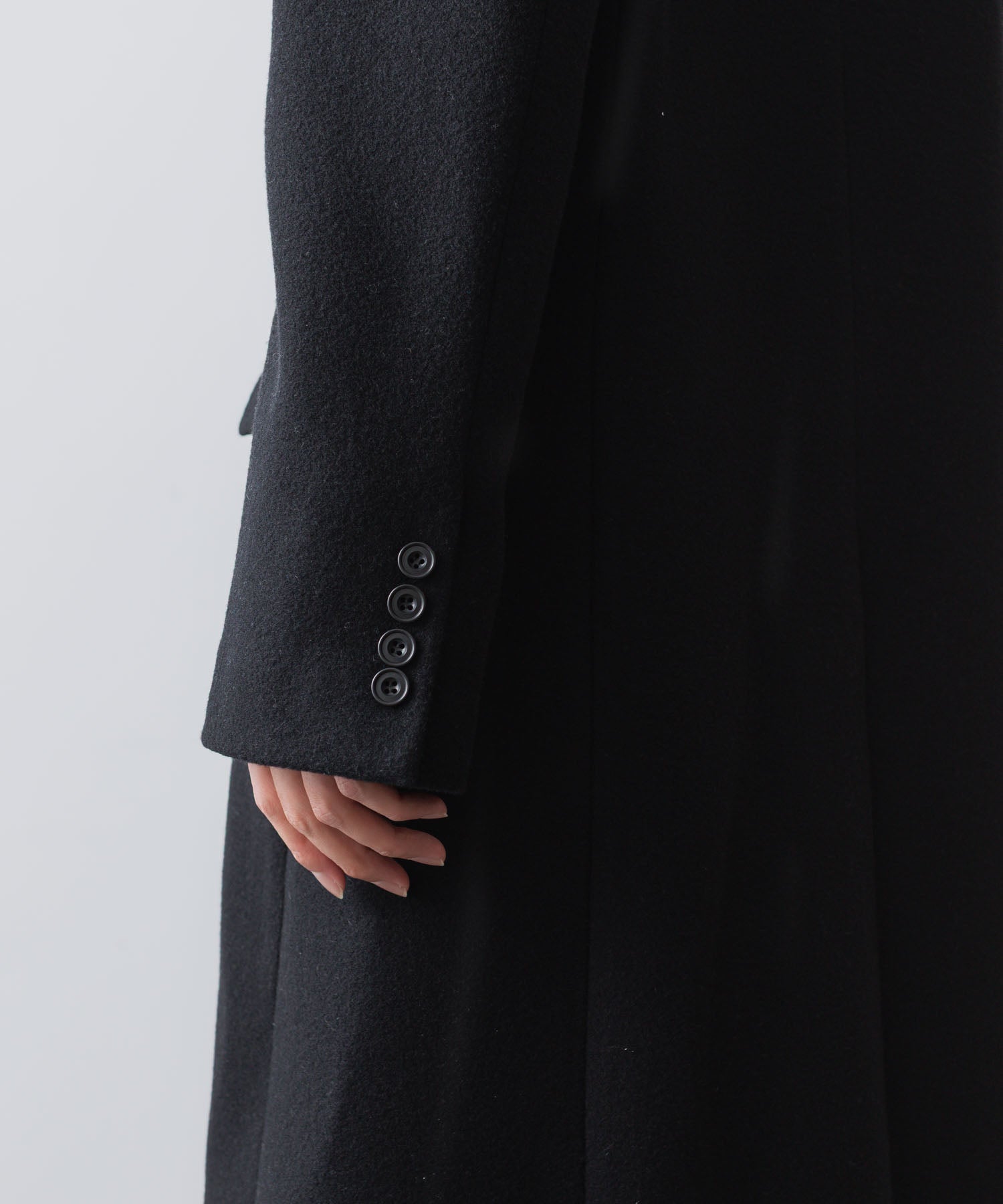 ato(アトウ)のENGLAND LAMB CHESTERFIELD COAT - BLACKの公式通販サイトsession福岡セレクトショップ