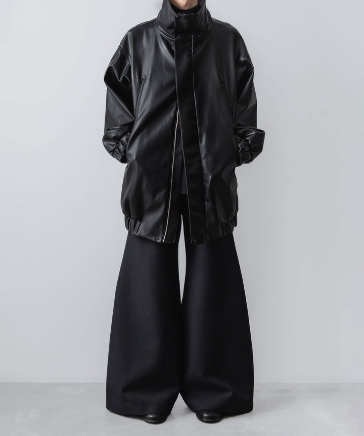 ato(アトウ)のRECYCLE POLYESTER/WOOL WIDE FLAIR PANTS - BLACKの公式通販サイトsession福岡セレクトショップ
