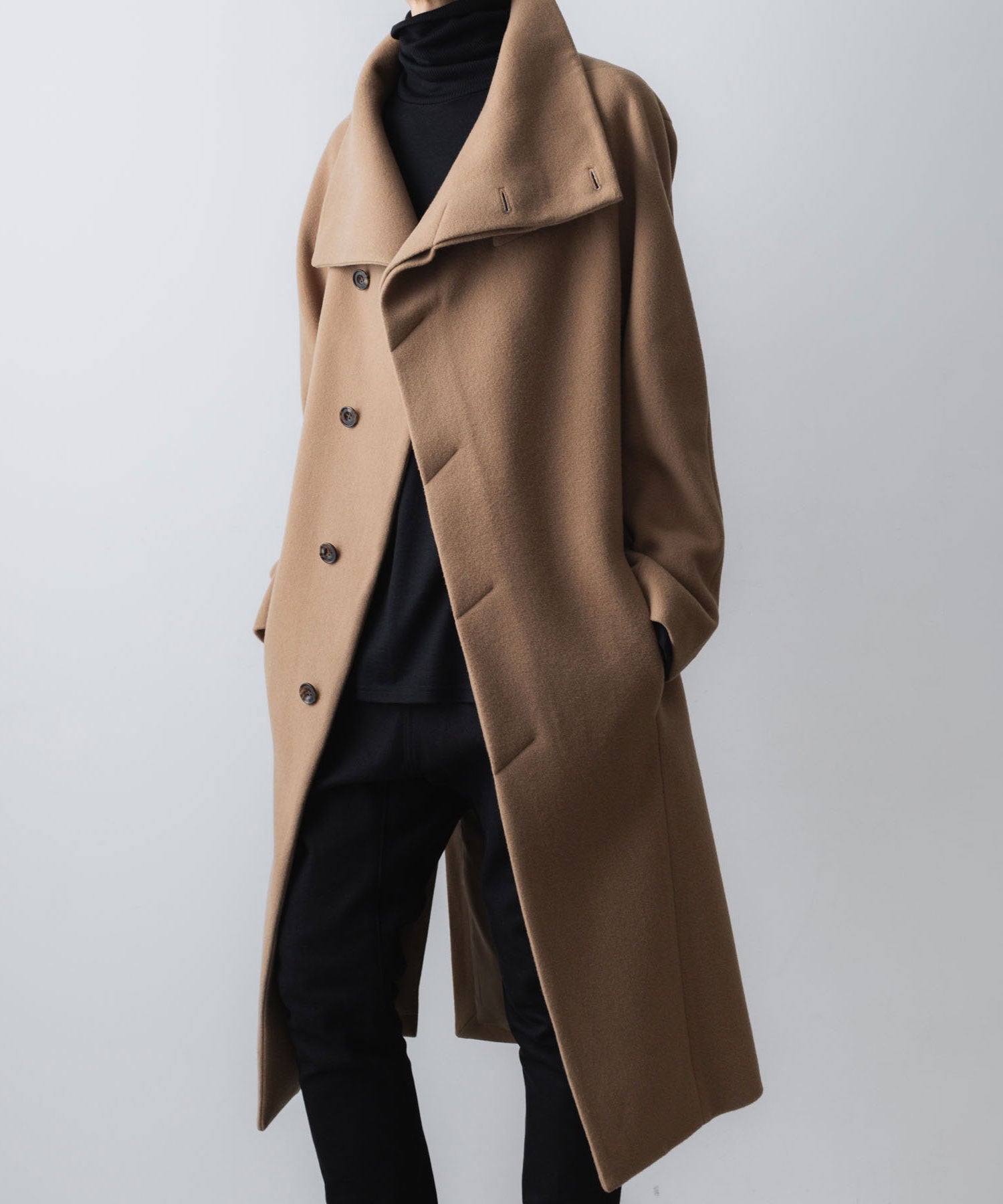 ato(アトウ)のENGLAND LAMB MELTON STAND COLLAR COAT - D.BEIGEの公式通販サイトsession福岡セレクトショップ